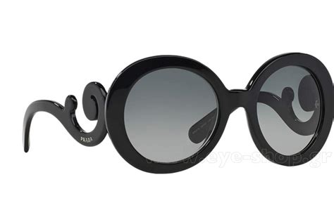 sunglasses-round prada baroque-edition spr-27ns-1ab3m1 black gray iridium